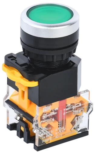 Кнопка D8-11 d=22мм 1з+1р зеленая IEK