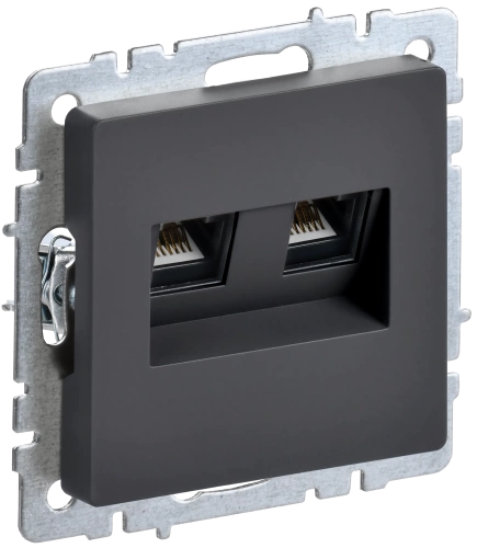 BRITE Роз. двойная RJ11+RJ45 кат.5E РК/Т12-БрГ граф. IEK BRITE Роз. двойная RJ11+RJ45 кат.5E РК/Т12-БрГ граф. IEK