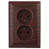 4-204-10  Intro Розетка 2х2P, 16А-250В, СУ, Solo, венге