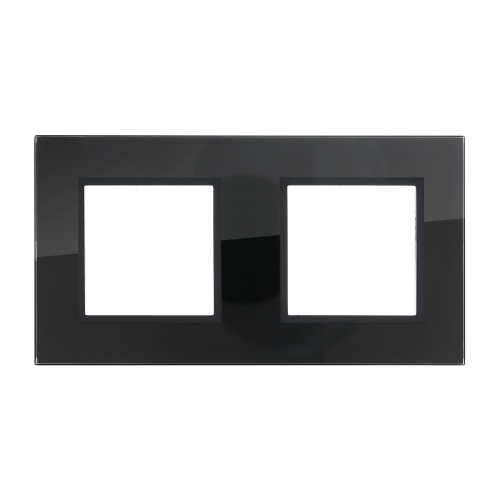 Рамка 2-постовая из натурального темного стекла LK45