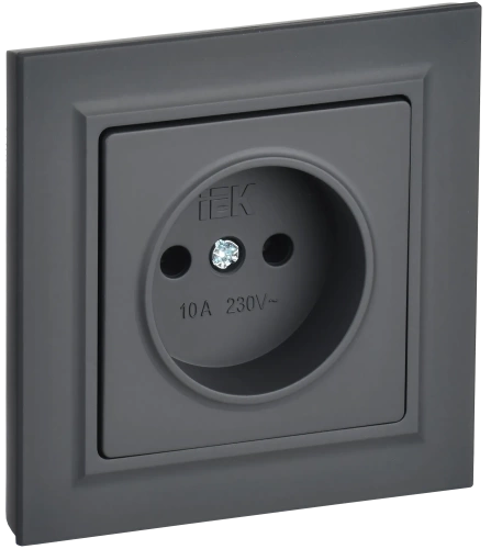 BRITE Роз. без з/к/ш 10А в сб. РСР10-1-0-БрГ граф. IEK BRITE Роз. без з/к/ш 10А в сб. РСР10-1-0-БрГ граф. IEK