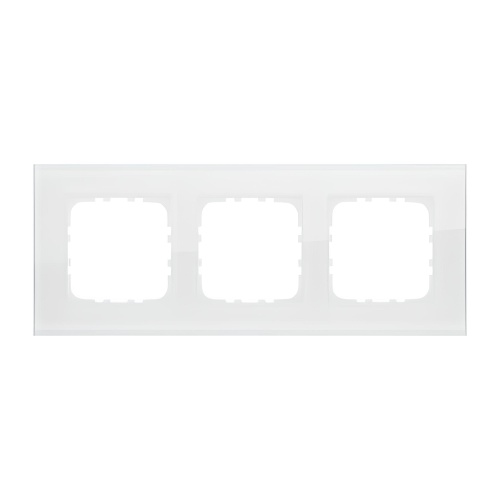 Рамка 3-постовая, натуральное стекло (белый) LK80