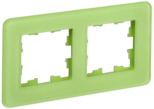 BRITE Рамка 2-мест. РУ-2-2-Бр стекло эко грин RE IEK BRITE Рамка 2-мест. РУ-2-2-Бр стекло эко грин RE IEK