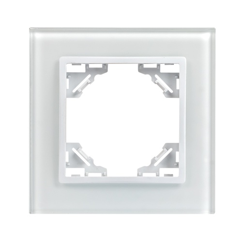 Минск Рамка 1-местная стеклянная белая EKF Basic Минск Рамка 1-местная стеклянная белая EKF Basic