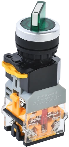 Переключатель D8-11XD2 2 полож. 1з+1р с подсвет. зеленый IEK