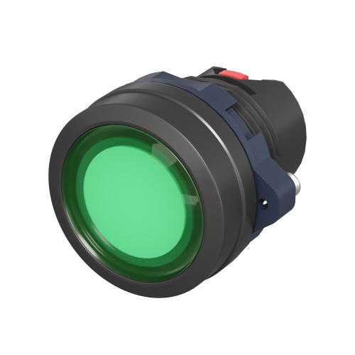 Кнопка плоская  прозрачная без фиксации, зеленая