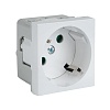 Розетка 45х45 PRO с заземлением, с защ. шторками, 45 градусов, белая EKF