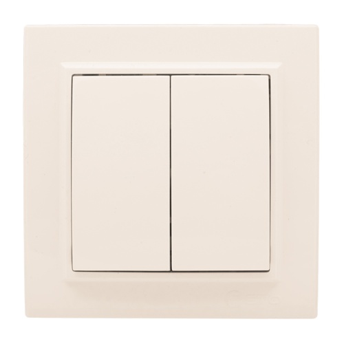 Выключатель 2-кл. СП 10А бежевый Минск EKF Выключатель 2-кл. СП 10А бежевый Минск EKF