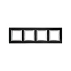 Рамка из натурального стекла, "Avanti", черная, 8 модулей