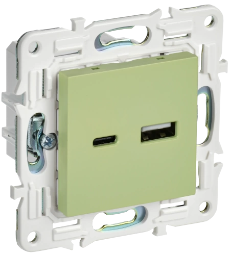 SKANDY Роз. USB A+C 18Вт SK-R13M мятн. IEK