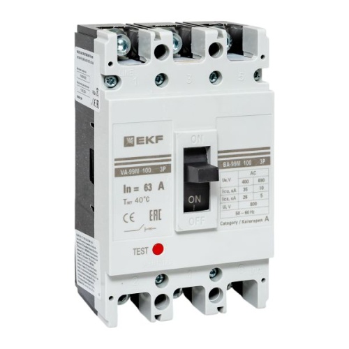 Выключатель автоматический ВА-99М 100/63А 3P 35кА EKF