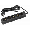 UX-5e-5m-B  Удлинитель электрический ЭРА UX-5e-5m-B с заземлением 5 розеток 5 м ПВС 3х0,75мм2 10А черный