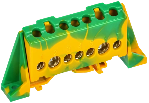 TEKFOR Шина PE "земля" в комб. изол. "Стойка" 8х12-7-ЖЗ IEK