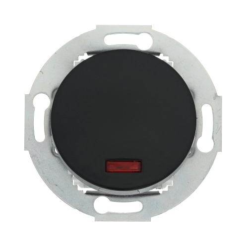 Переключатель одноклавишный на два направления (схема 6L) с индикатором 10 A, 250 B (черный ) Vintage