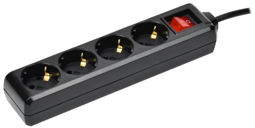 Удлинитель У04К 4 места с/з 3м 3х1мм2 16А 250В чер. IEK