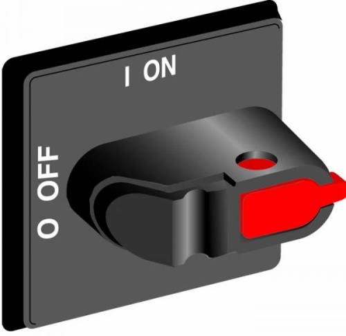 Ручка управления OHYS3RHE-RUH (желто-красная) с символами на русском для рубильников дверного монтажа ОТ16..80FТ