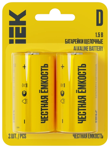 Батарейка щелоч. Alkaline Optima LR20/D (2шт/блистер) IEK
