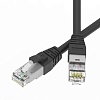 Патч-корд экранированный SLIM CAT6A S/FTP 4х2, 28 AWG, LSZH, чёрный, 1м