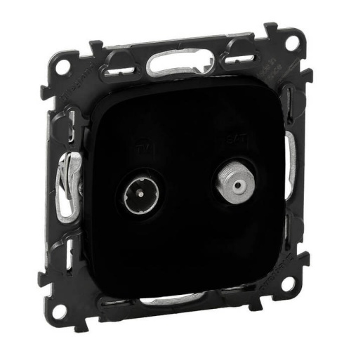 Valena ALLURE.Розетка TV-SAT двухкабельная.С лицевой панелью.Антрацит Valena ALLURE.Розетка TV-SAT двухкабельная.С лицевой панелью.Антрацит