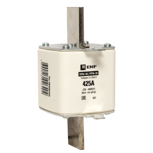 Плавкая вставка ППН-39 630/425А габарит 3 EKF Плавкая вставка ППН-39 630/425А габарит 3 EKF