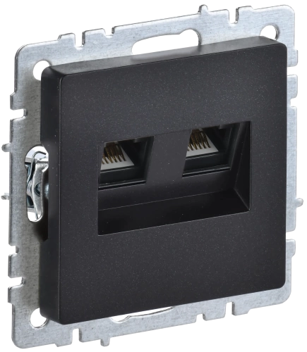 BRITE Роз. двойная RJ11+RJ45 кат.5E РК/Т12-БрЧ черн. IEK