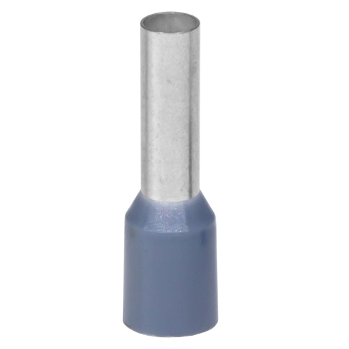 Наконечник-гильза с изол. фланцем для жилы сечением 4кв.мм, длина контактной части 12мм, серый Наконечник-гильза с изол. фланцем для жилы сечением 4кв.мм, длина контактной части 12мм, серый