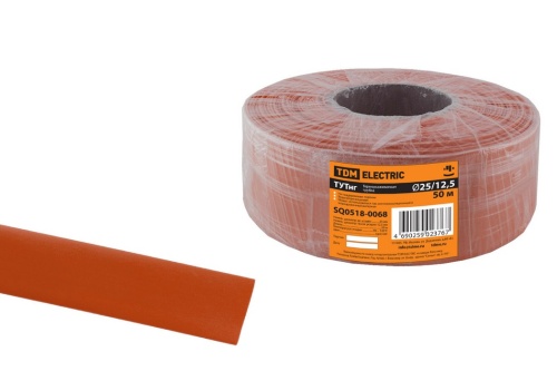 Термоусаживаемая трубка ТУТнг 25/12,5 красная (50 м/ролл) TDM Термоусаживаемая трубка ТУТнг 25/12,5 красная (50 м/ролл) TDM