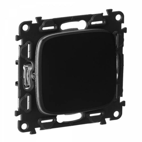 Valena ALLURE.Выключатель 10АХ 250В с лицевой панелью.Безвинтовые зажимы.Антрацит