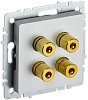 BRITE Аудиорозетка 4-мест. РА10-БрА алюм. IEK