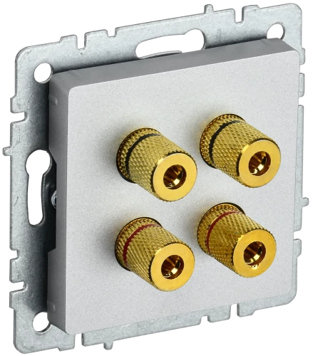 BRITE Аудиорозетка 4-мест. РА10-БрА алюм. IEK