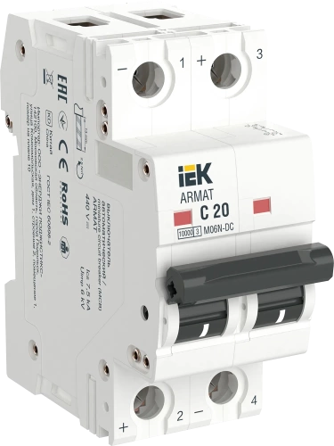 ARMAT Авт. выкл. M06N-DC 2P C 20А IEK ARMAT Авт. выкл. M06N-DC 2P C 20А IEK