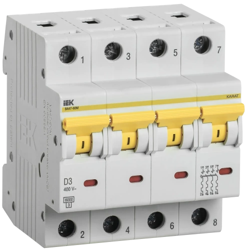 Выкл. авт. ВА47-60M 4Р 3А 6кА D IEK