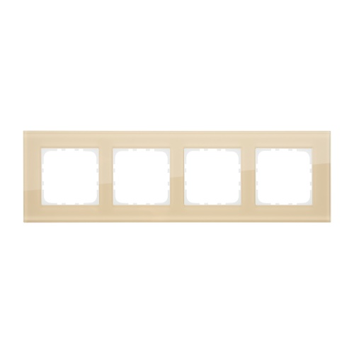 Рамка 4-постовая, натуральное стекло (кремовый) LK80 Рамка 4-постовая, натуральное стекло (кремовый) LK80