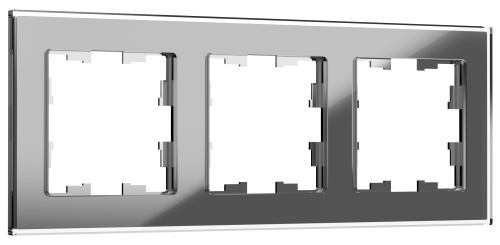 BRITE Рамка 3-мест. РУ-3-2-БрСе стекло сер. IEK