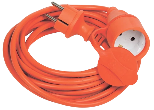 Шнур УШ-01РВ оранж. с вилкой и розеткой 2Р+РЕ/10 метров 3х1,0 мм2 IP44 ИЭК