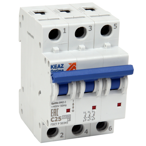 Выключатель автоматический модульный OptiDin ВМ63-3D8-15-УХЛ3 Выключатель автоматический модульный OptiDin ВМ63-3D8-15-УХЛ3