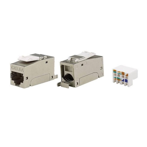 Модуль  Keystone RJ45 CAT6A экранированный, 90 градусов, серебристый SL