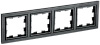 BRITE Рамка 4-мест. РУ-4-БрЧ черн. IEK