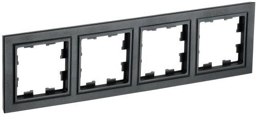 BRITE Рамка 4-мест. РУ-4-БрЧ черн. IEK