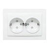 Минск Розетка 2-местная СП с заземлением 16А белая с защ. штор. EKF Basic