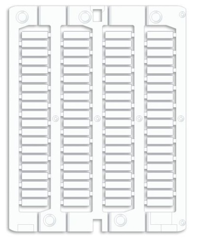 Маркировка для провода, жесткая, для трубочек. 4х15мм. Белая