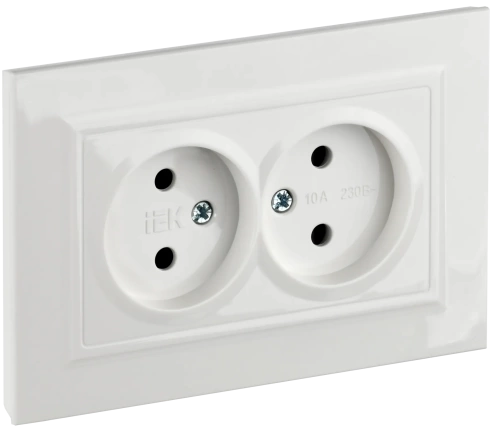 BRITE Роз. 2-я без з/к с з/ш 10А в сб. РСш12-2-БрБ бел. IEK BRITE Роз. 2-я без з/к с з/ш 10А в сб. РСш12-2-БрБ бел. IEK