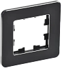 BRITE Рамка 1-мест. РУ-1-1-Бр металл черн. RE IEK