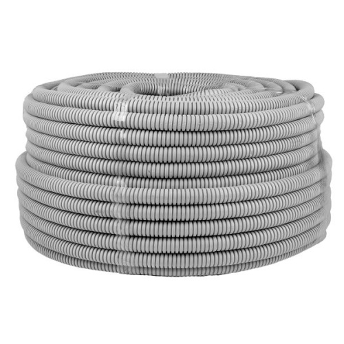 Труба гофр. ПВХ с протяжкой d20 мм (100 м) серая EKF-Plast Труба гофр. ПВХ с протяжкой d20 мм (100 м) серая EKF-Plast