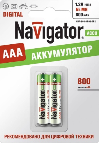 Аккумулятор Navigator 94 461 NHR-800-HR03-BP2 тип ААА