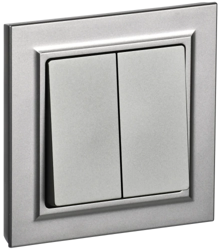 BRITE Выключ. 2-кл. 10А в сб. ВСР10-2-0-БрС сталь IEK