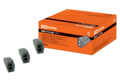 Строительно-монтажная клемма КБМ-773-302 (2,5мм2) TDM Строительно-монтажная клемма КБМ-773-302 (2,5мм2) TDM