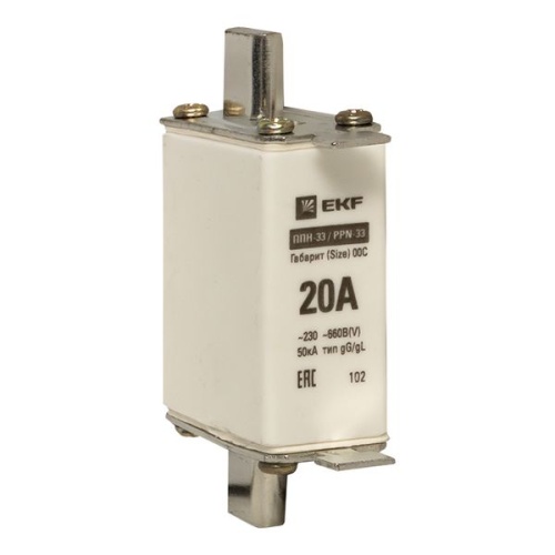 Плавкая вставка ППН-33 100/ 20А габарит 00С EKF