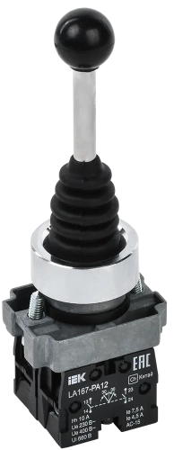 Джойстик LA167-PA12 2 полож. 2з с фиксацией черный IEK