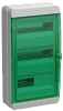 TEKFOR Корпус пласт. КМПн-36 IP65 зелен. прозр. дверь IEK